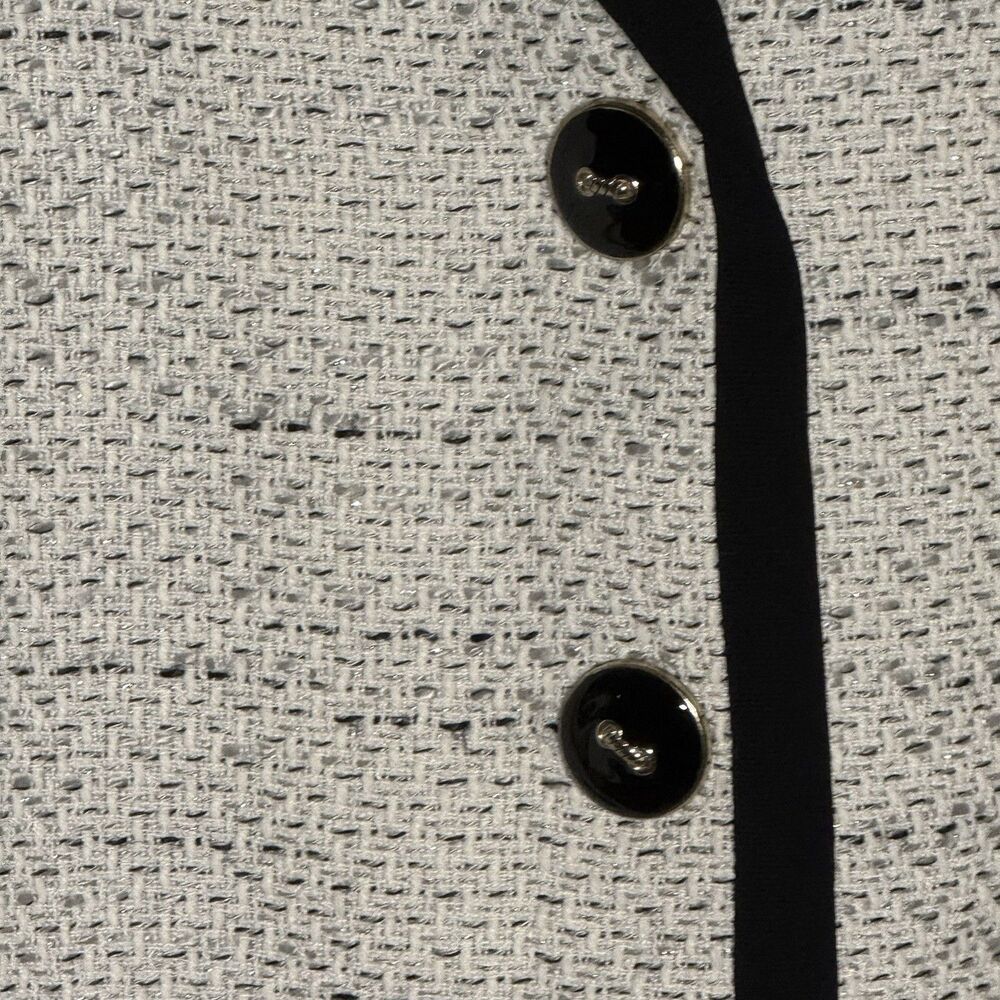 Kasper Tweed Contrast Black White 3 Button Women's Blazer Jacket Plus Size 18 - Picture 7 of 16